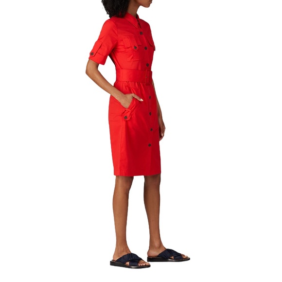 Derek Lam Red Utility Dress, Sz 38, US 8, M - Picture 3 of 14